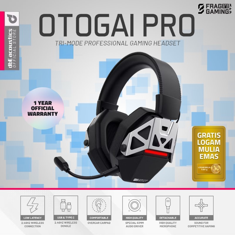 DBE Otogai Pro 7.1 dbE Otogai Pro Tri-Mode Proffessional Gaming Headset Wireless