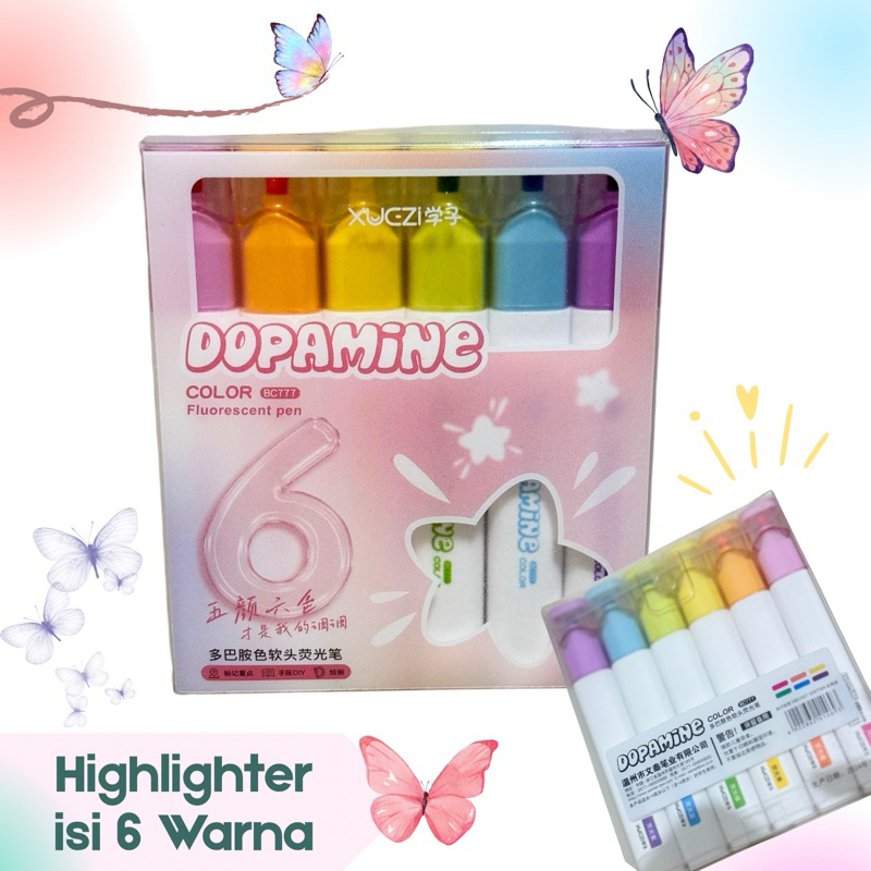 

Fluorecent Highlighter Set isi 6 Warna / Penanda Tulisan