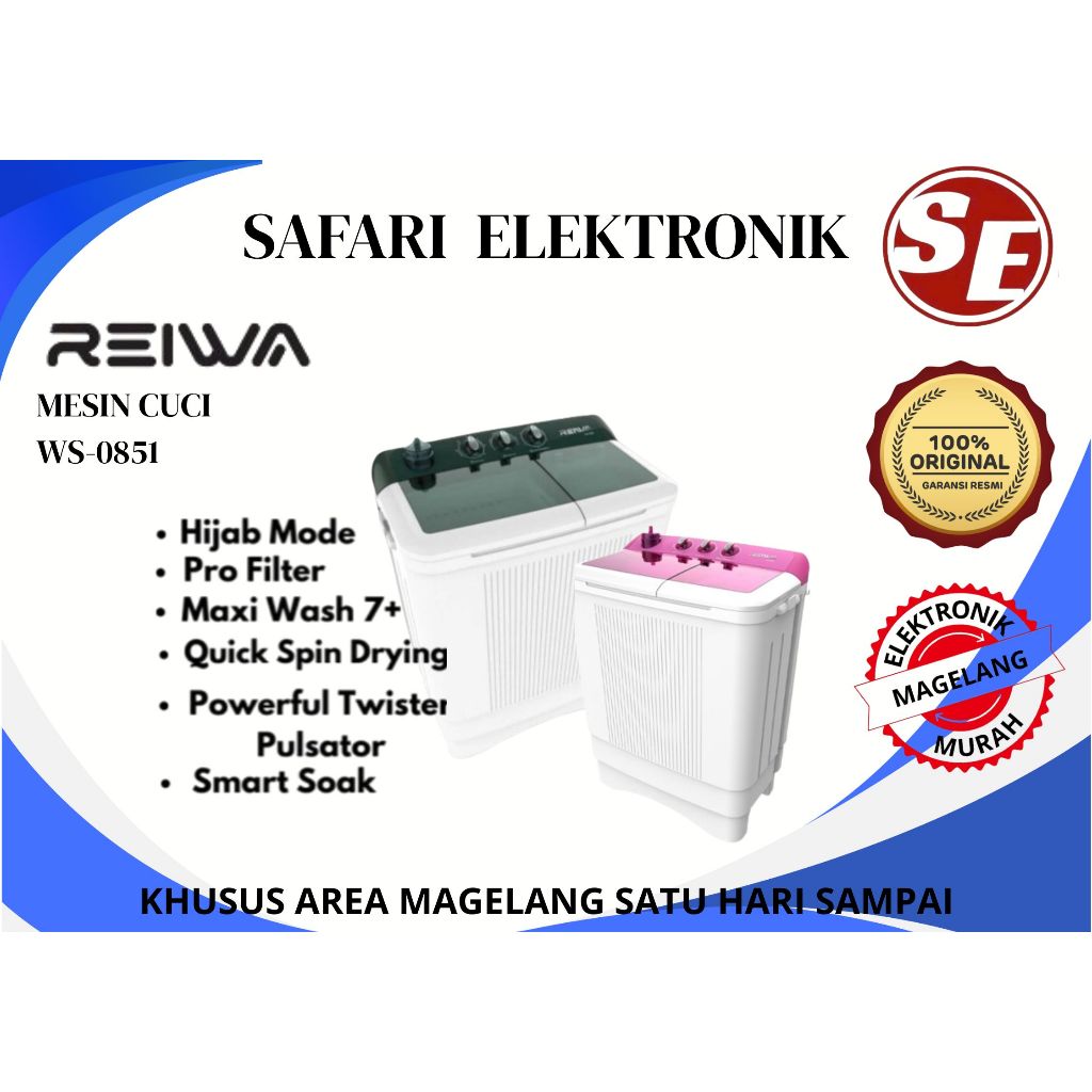 REIWA WS-0851 MESIN CUCI 7KG 2 TABUNG