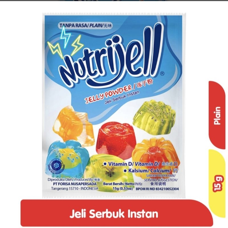 Nutrijell Biru Plain 15 Gr kemasan besar 66