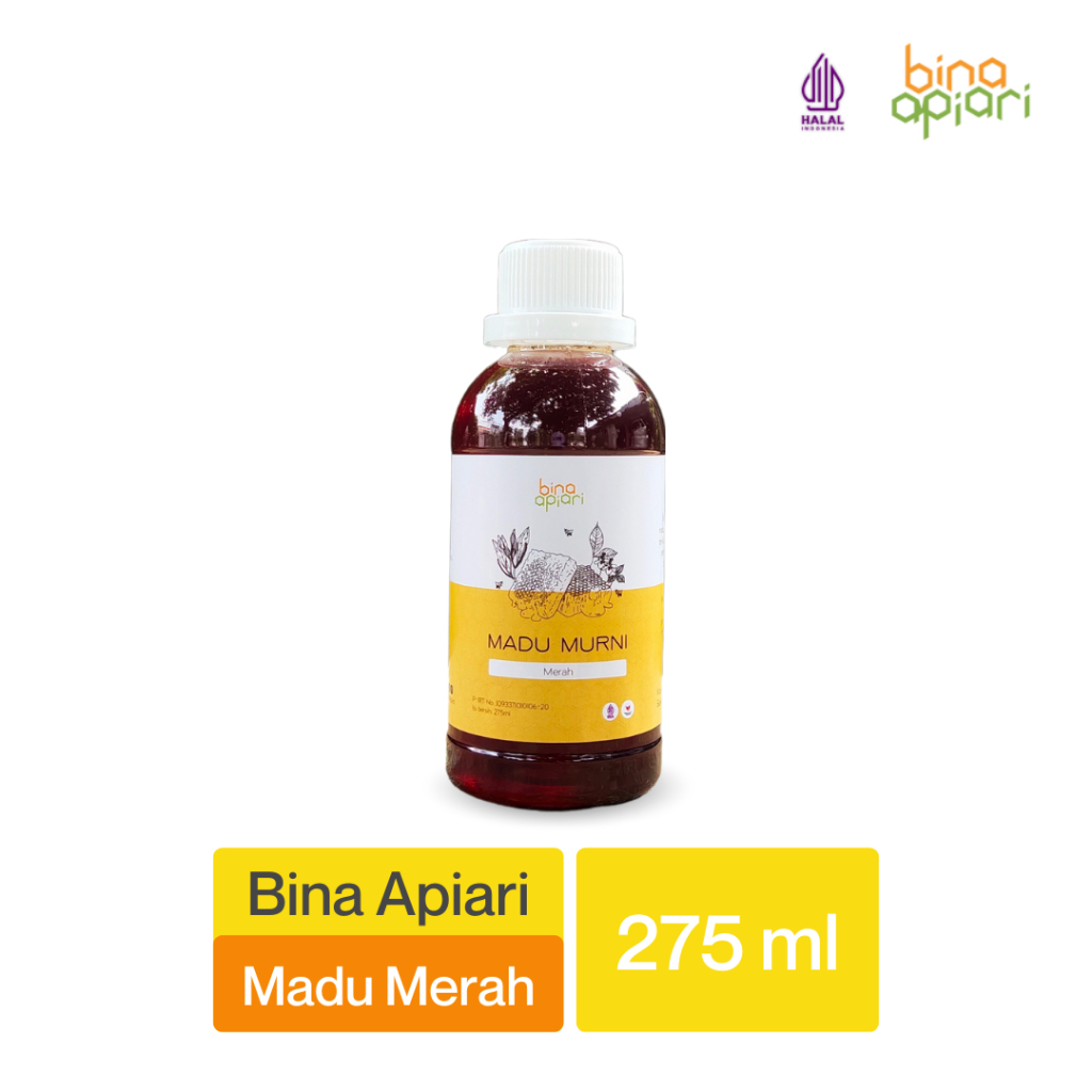 

Bina Apiari Madu Merah 275ml Madu Murni Asli Lebah Hutan Apis dorsata