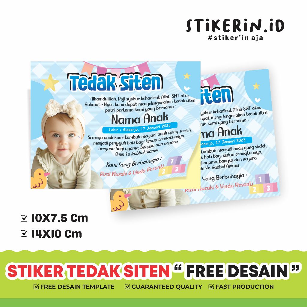 

Cetak Stiker Tedak Siten UK A3+ Stiker Chromo / Stiker Turun Tanah/Cetak Stiker Tedak Siten Termurah