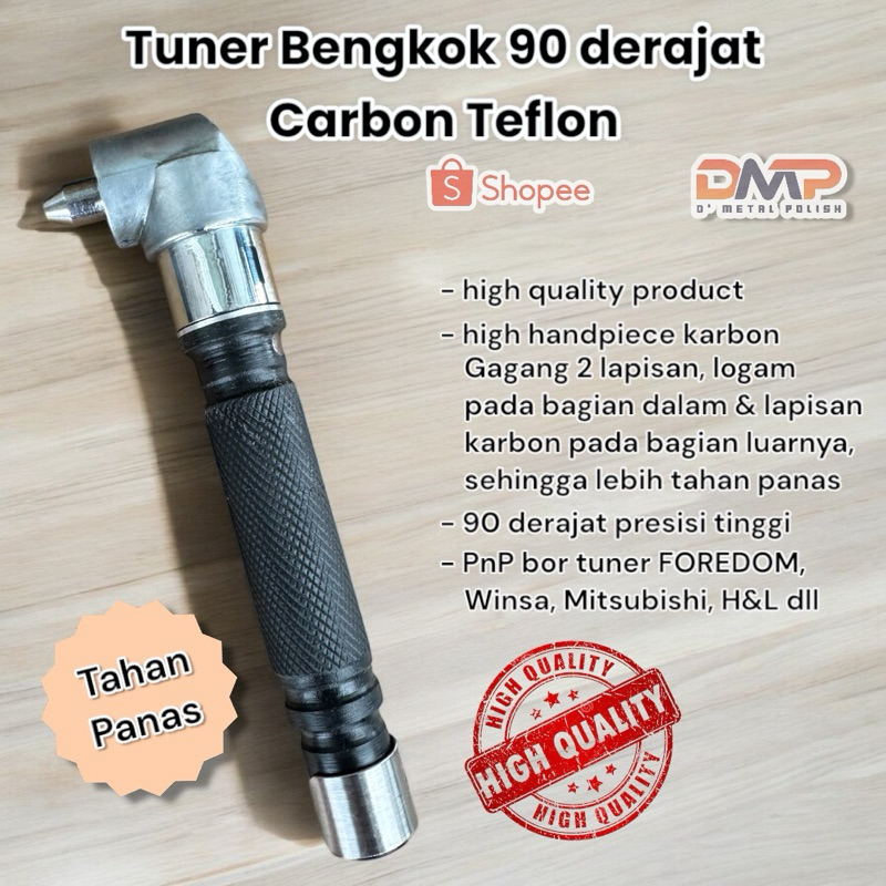 tuner bengkok 90 derajat ANTI PANAS bahan carbon pnp bor tuner Foredom, Winsa, Mitsubishi, Wipro