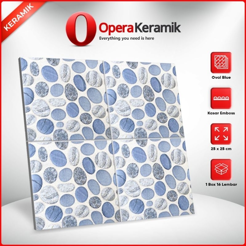Keramik Kamar Mandi 25x25 Opal Biru