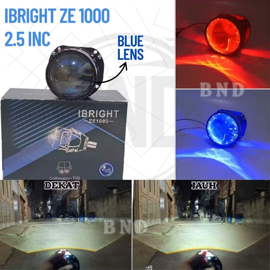 IBRIGHT ZE 1000 - Biled 2.5inc Blue Lens|Lampu Variasi|Lampu Motor