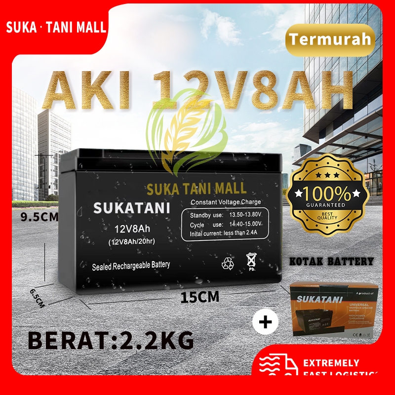 <IBATERAI SUKATANI 8A  12V 2.2KG Sprayer Hama Elektrik SUKATANI / Accu Baterai>
