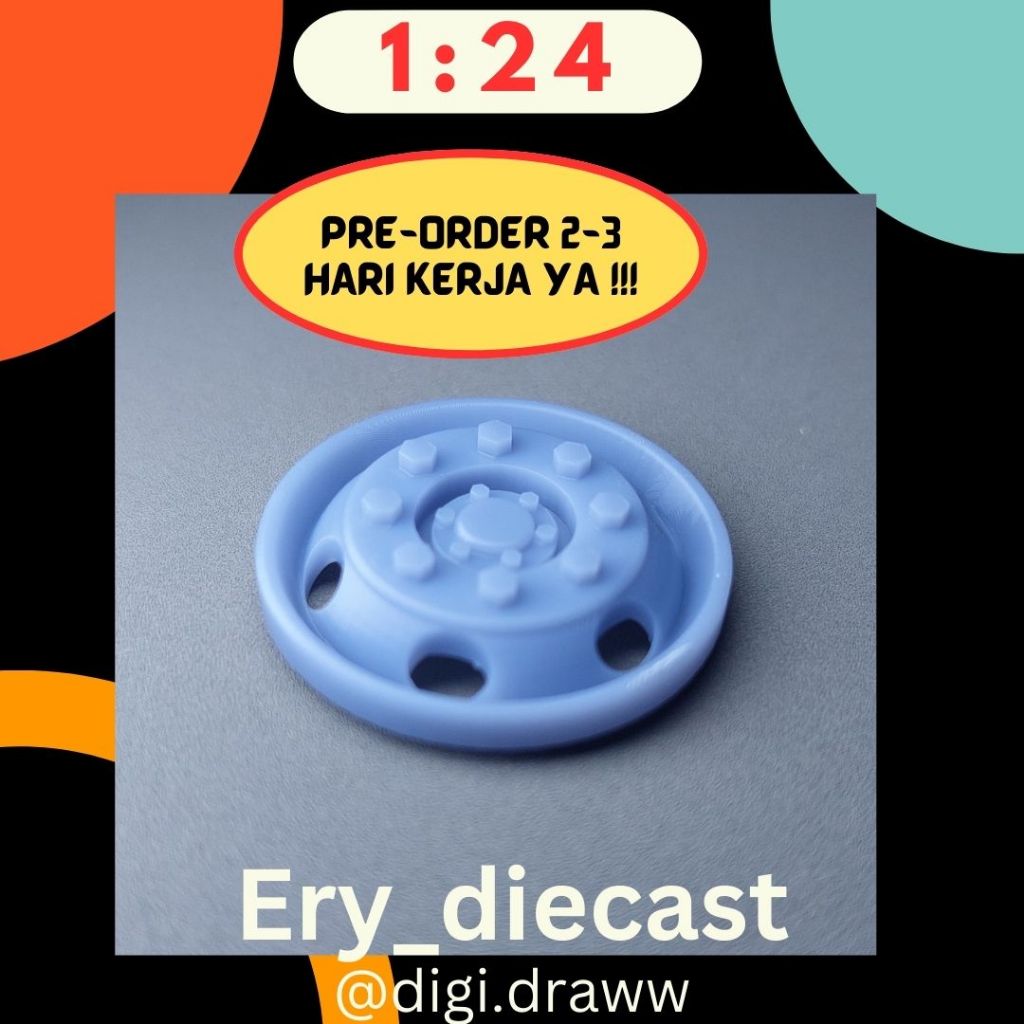 Miniatur velg Bus HINO Skala 1:24 (untuk RKC)