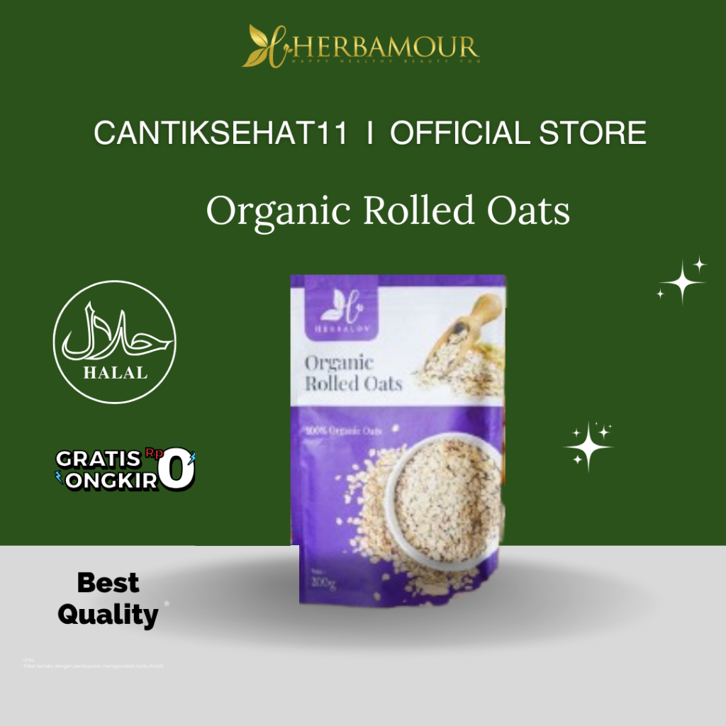 

Organic Rolled Oat 100% alami Herbalov