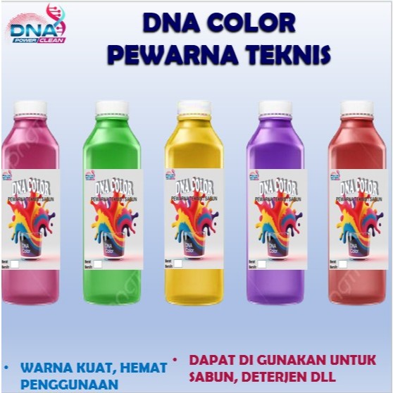 

[DNA] Pewarna Teknis DNA Color / Pewarna Sabun / Deterjen Biru / Merah / Hijau / Kuning 100mL