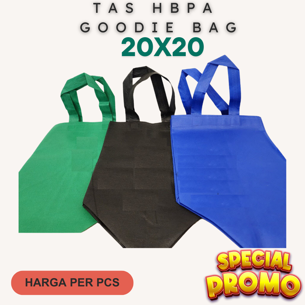 

Tas spunbond goodie bag HBPA BOX PRESS (Harga Per PCS) Ukuran (20x20) GSM 75 Tas Spunbond / Goodie bag/ Tas Besek