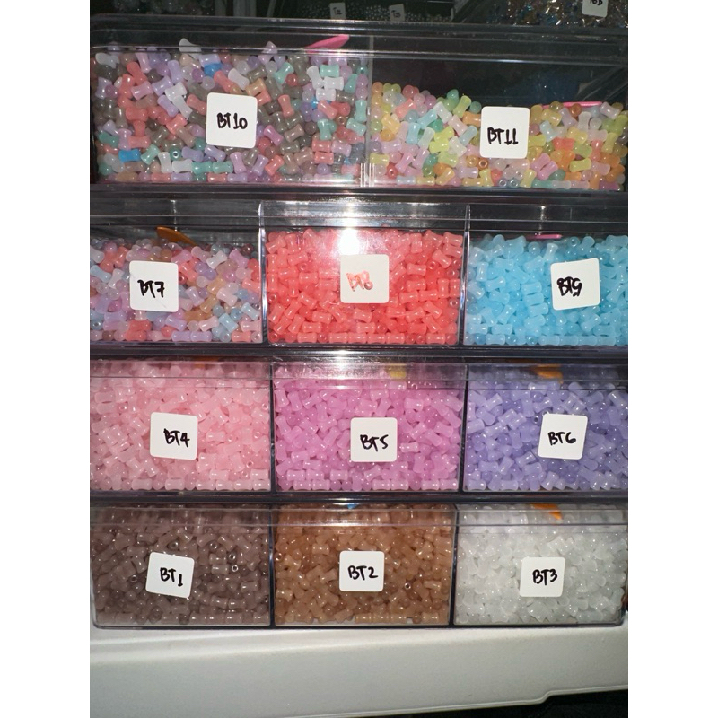 Manik Bambu Tulang Kaca Kecil 4mm-Fancy Glass Beads