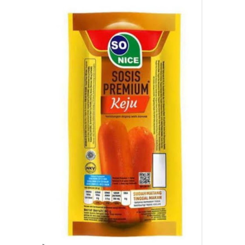 

SOSIS SO NICE PREMIUM KEJU (SOSIS KEJU PREMIUM) 60GR