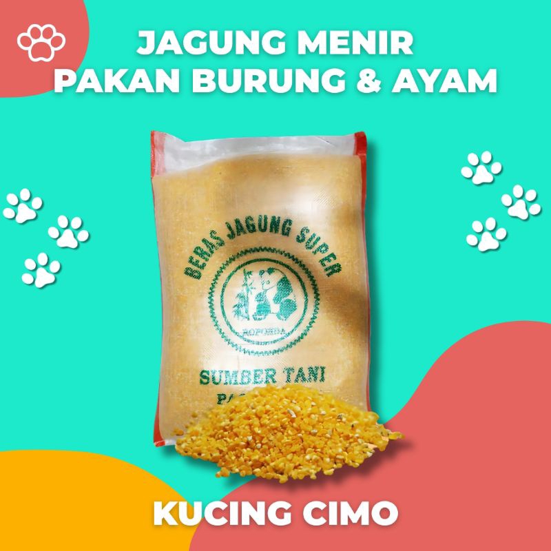 Jagung Giling Menir Pakan Ayam dan Burung 25Kg / 1 Bal