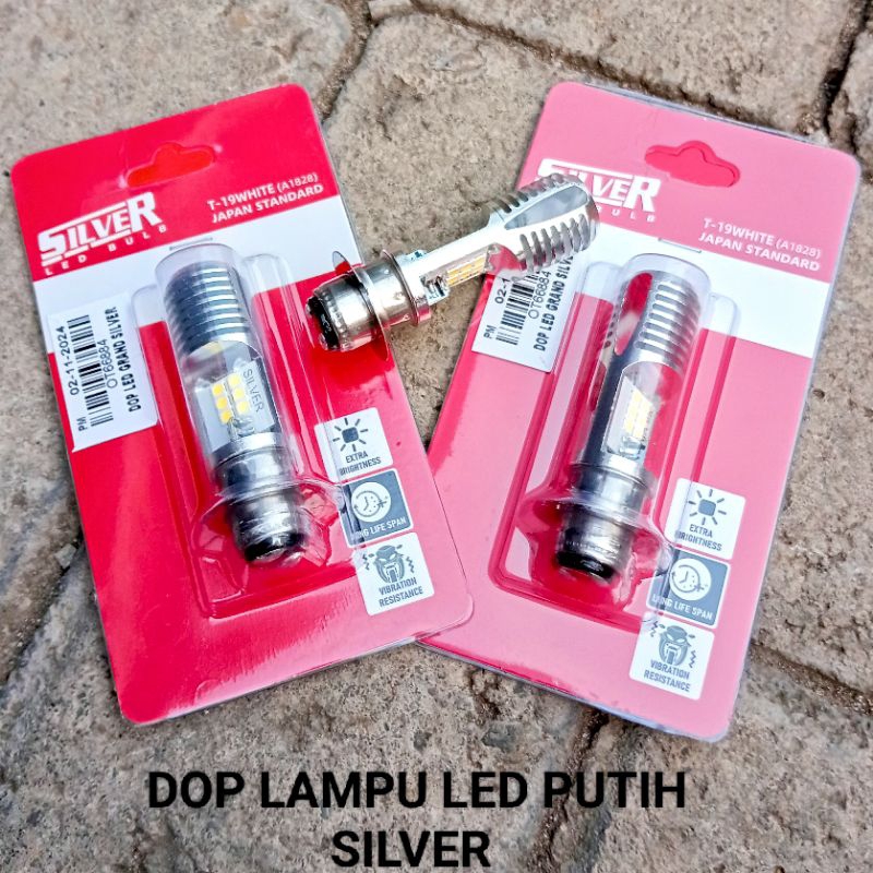 DOP LAMPU LED DEPAN GRAND BEAT VARIO MIO SUPRA 125 LED PUTIH ( MURAH ) SILVER