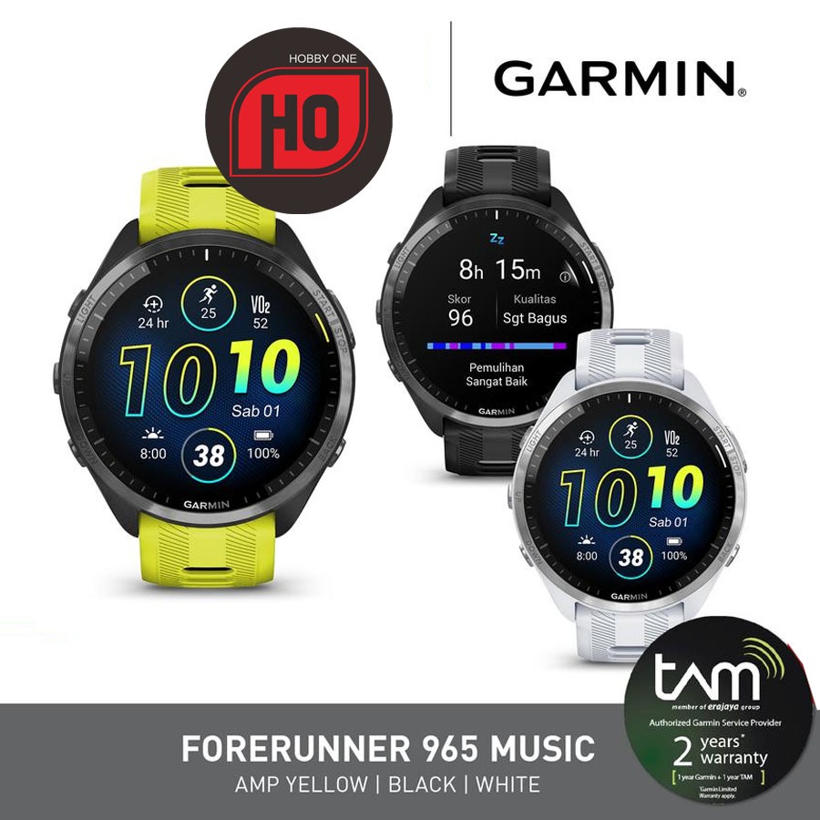Garmin Forerunner 965 - Premium GPS Watch Running & Triathlon Sports Smartwatch