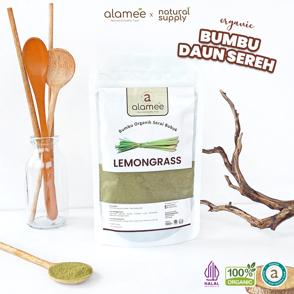 

ALAMEE Sereh Bubuk Lemongrass Powder Bumbu Dapur Organik Serai Murni Asli Tanpa Campuran 100g