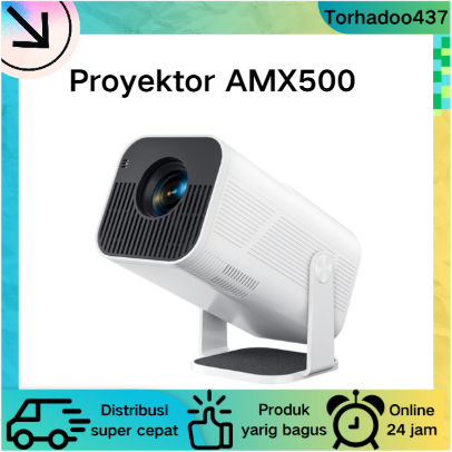 AMX500 4K Ultra HD Versi Android H713 1080P Proyektor Cerdas