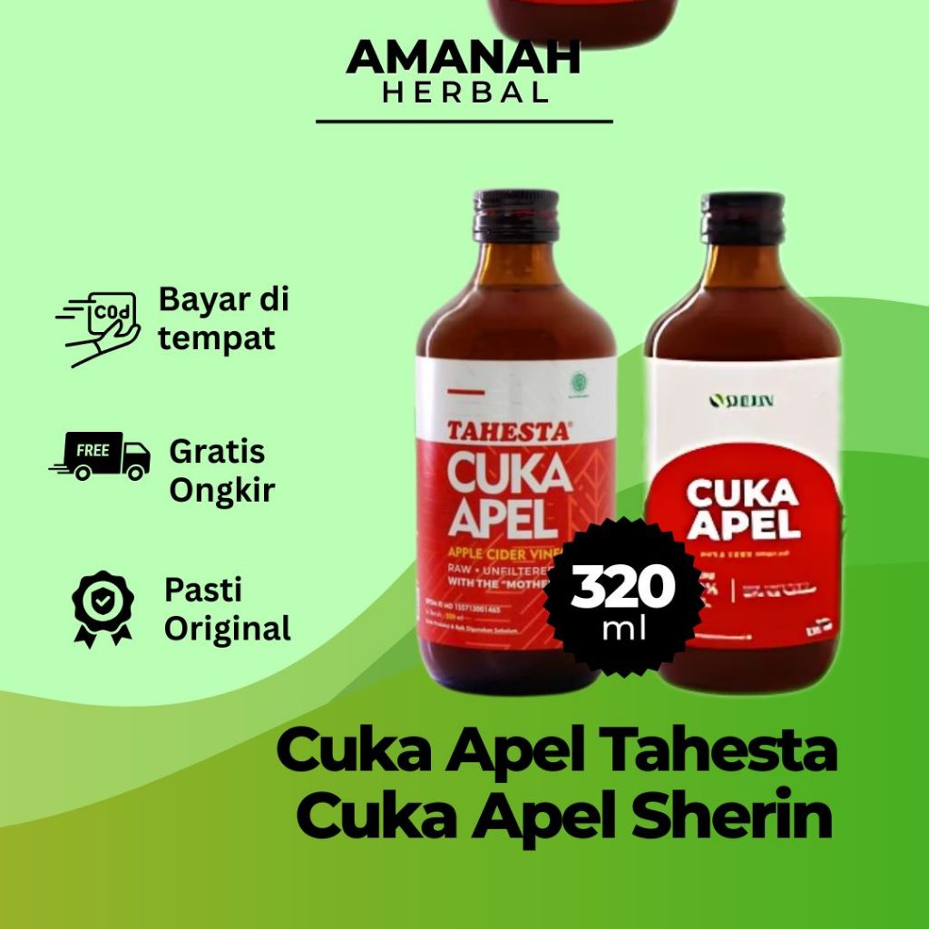 

Cuka Apel Tahesta, Sherin 320ml | Kendalikan kolesterol dan gula darah