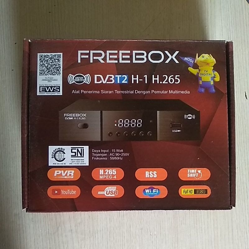 set top box dvbt2 freebox h1 merah