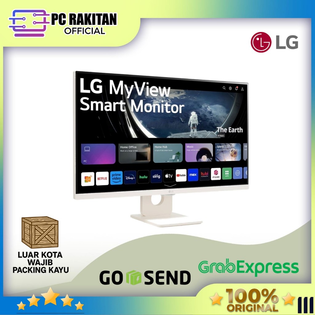 LG MYVIEW SMART MONITOR 27 INCH 27SR50F-W IPS FHD 1080P 14MS 60HZ HDR10 SPEAKER WEBOS WHITE 3Y