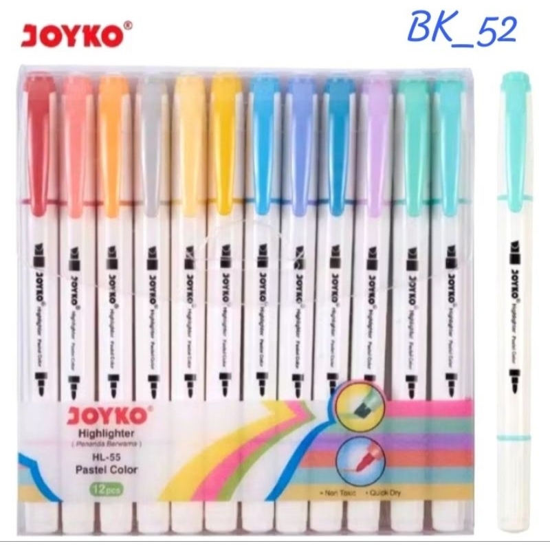 

Highlighter JOYKO 12 Warna Penanda Joyko 1 Set HL-55