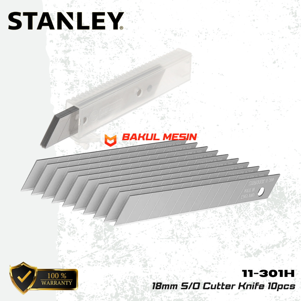 

Stanley 11-301H Isi Cuter 18mm S/O Cutter Knife set 10pcs mata cutter 11-301