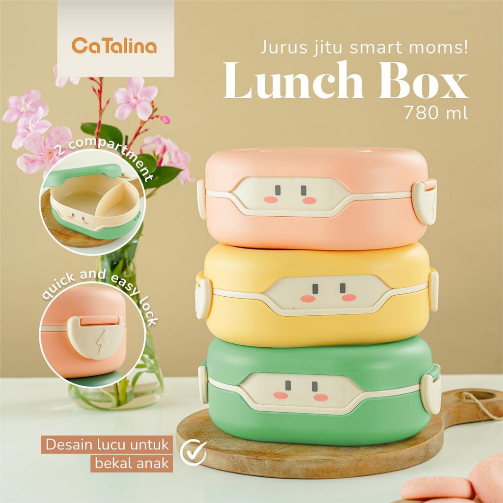 Baru Catalina Lunch Box 780 Ml Kotak Makan Plastik Anak Bpa Free