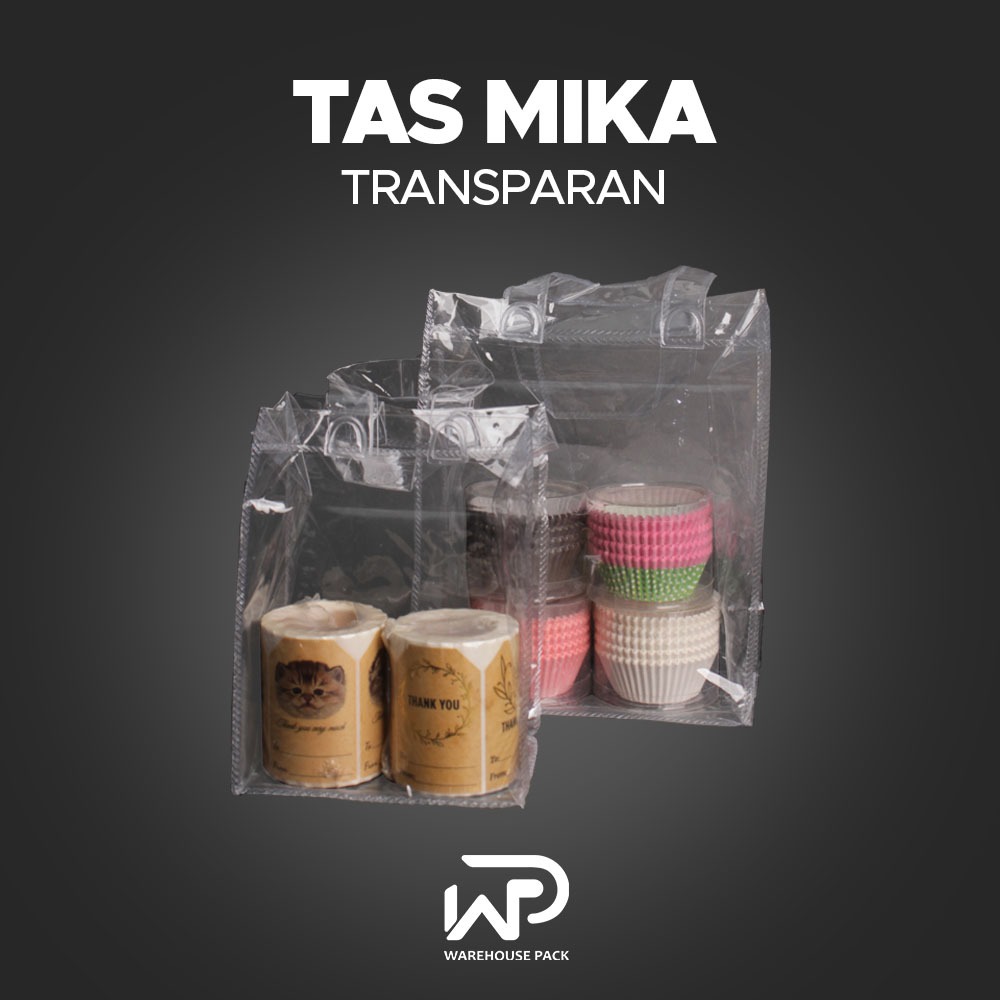 

Totebag Mika PVC Transparan | Tas Mika Transparan Bening | Tas Ulang Tahun/Hampers | Goodie Bag Clear Hampers