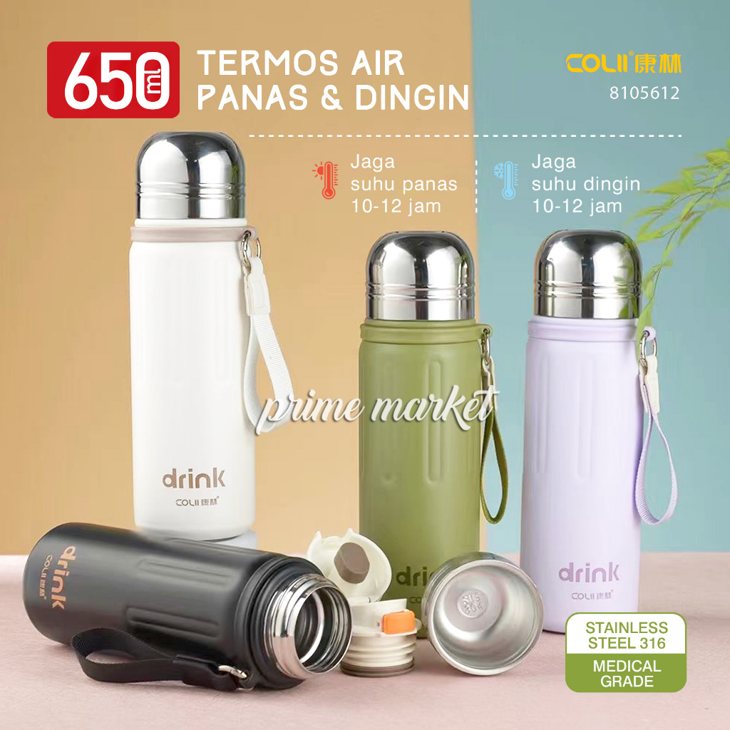 Termos Air Panas Stainless 650ml Thermos Air Panas Tremos Air Panas Dingin (8105612) A213