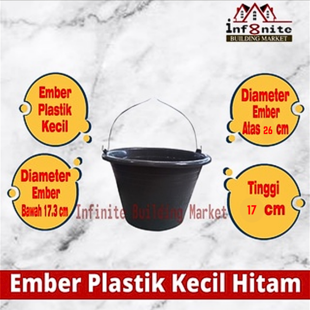 Ember Plastik Kecil Hitam Cor Adukan Semen Timba Ember Proyek PVC