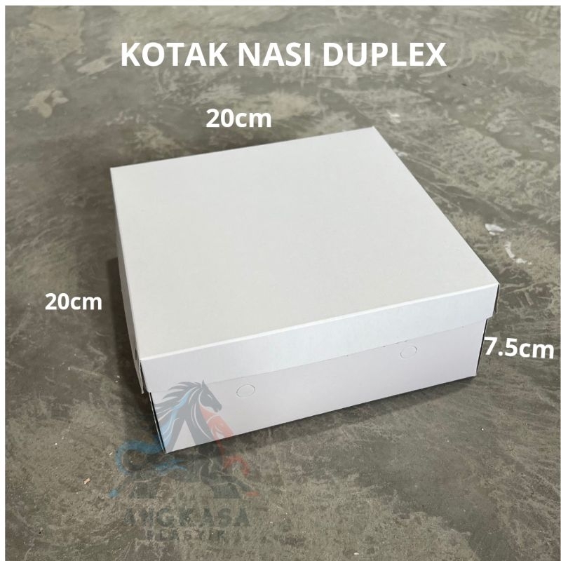 Kotak nasi duplex ivory 18x18cm / box nasi / box ivory / box Snack / kotak makan / kotak putih / box