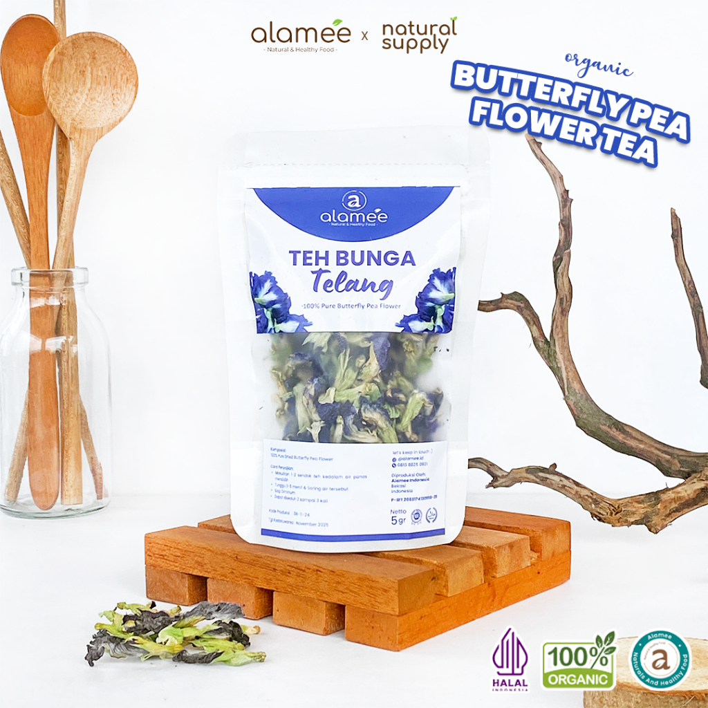 

Teh Bunga Telang Kering Butterfly Pea Tea Herbal Organik Alami 10 Gr