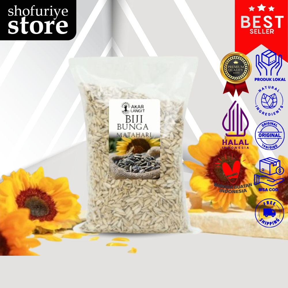 

Biji Bunga Matahari Kupas / kuaci kupas - Raw Sunflower Seed 500gr Akarlangit
