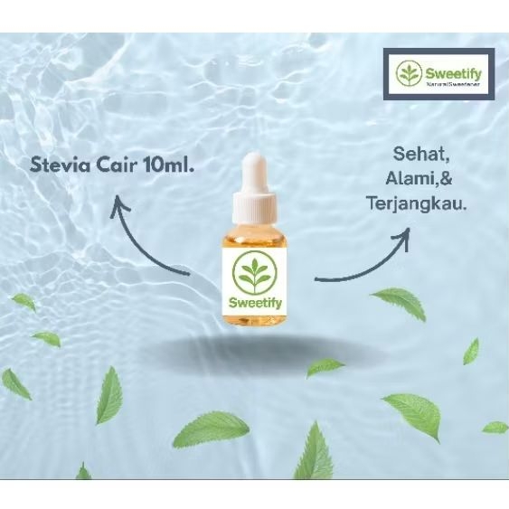 

sweetify stevia cair 10ml sebagai pemanis alami nol kalori.