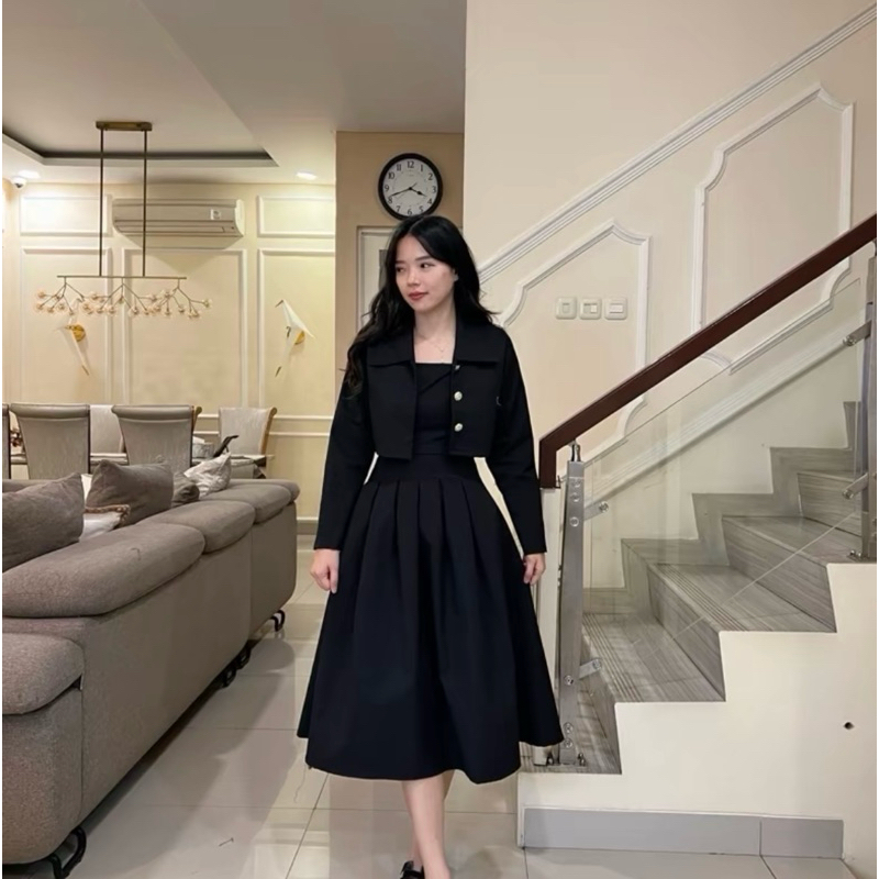 HERFIT malaikha set dress cardigan & dress
