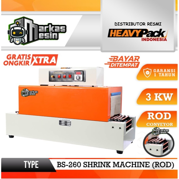 Mesin Shrink Tunnel BS-260 HEAVYPACK Mesin Penyusut Plastik Mesin Sealer Penyusut Plastik