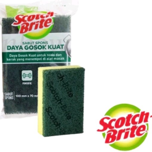 Scotch Brite Scrub Sponge Busa Spons Pencuci Piring / Sabut Cuci Piring Scotch Brite