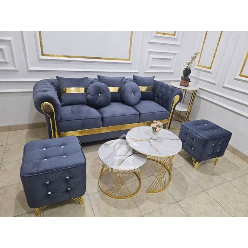 Sofa Ruang Tamu Minimalis Elegan Satu Set Meja
