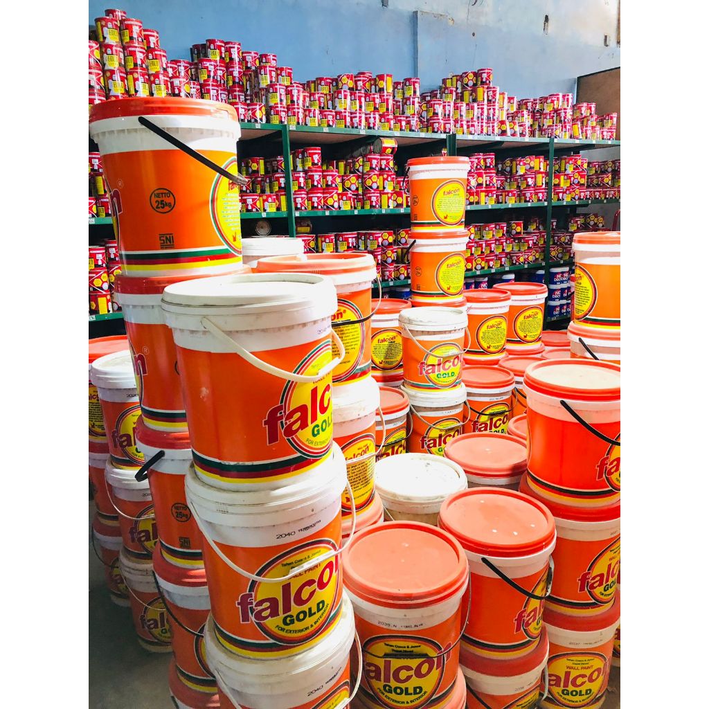 CAT TEMBOK FALCON GOLD 5 KG GALON PUTIH DAN WARNA / cat tembok putih 5kg /cat dinding /cat / Promo /
