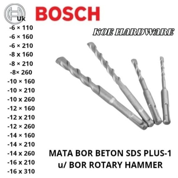 KoeHardware - Mata Bor Beton SDS PLUS-1 Untuk Rotary Hammer BOSCH/Mata Bor Tembok SDS PLUS-1 Hammer 