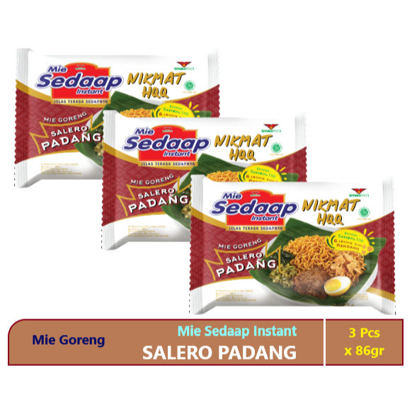 

Sedaap Mi Goreng Salero Padang 86gr 3Pcs