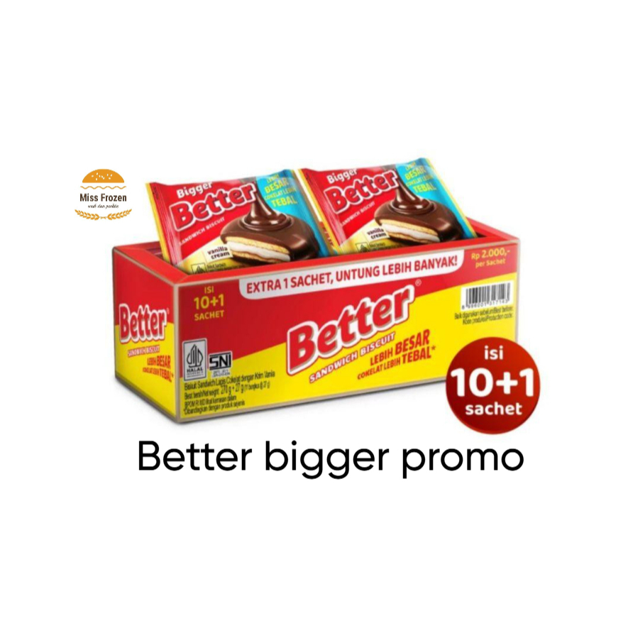 

Better Sandwich Biskuit Vanilla 1 Box Isi 11pc - Cookies & Food 27g