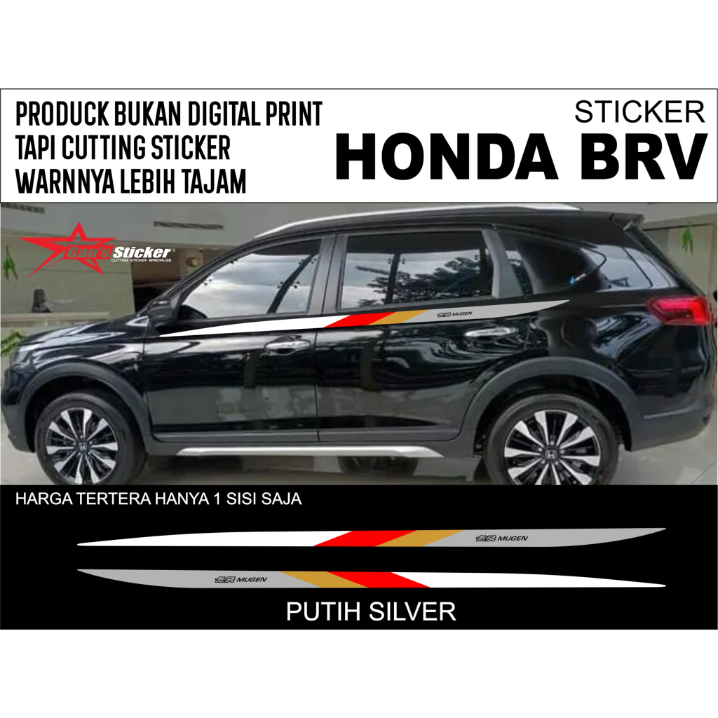 Cutting Sticker Minimalis Body Mobil Honda BRV Aksesoris Honda All New BRV