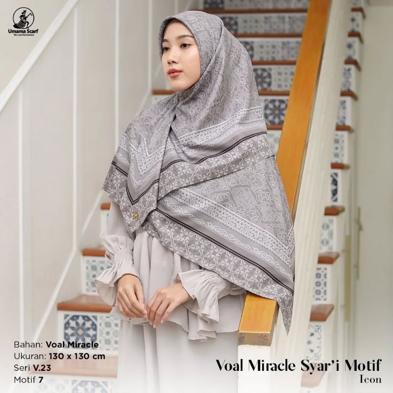 Hijab Voal miracle Syar'i Motif, umamascarf  Hijab Syar'i