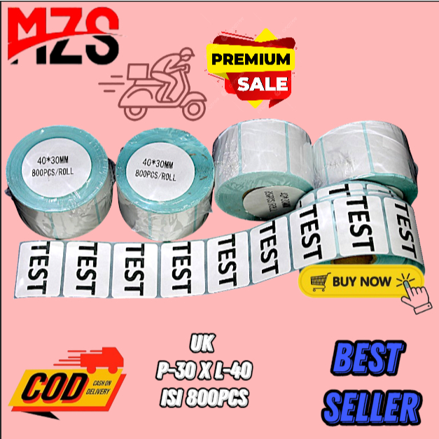 

Label Thermal 40x30 / 40 mm x 30 mm ,1 LINE) UNIVERSAL ALL PRINTER