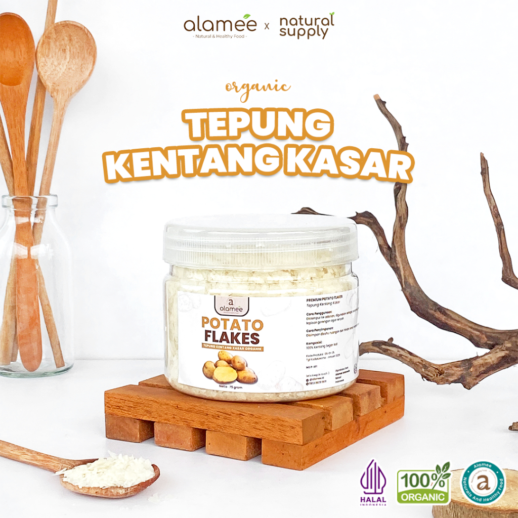 

ALAMEE Tepung Kentang Serpih Potato Flakes Premium Tepung Kentang Kasar PREMIUM 75gr