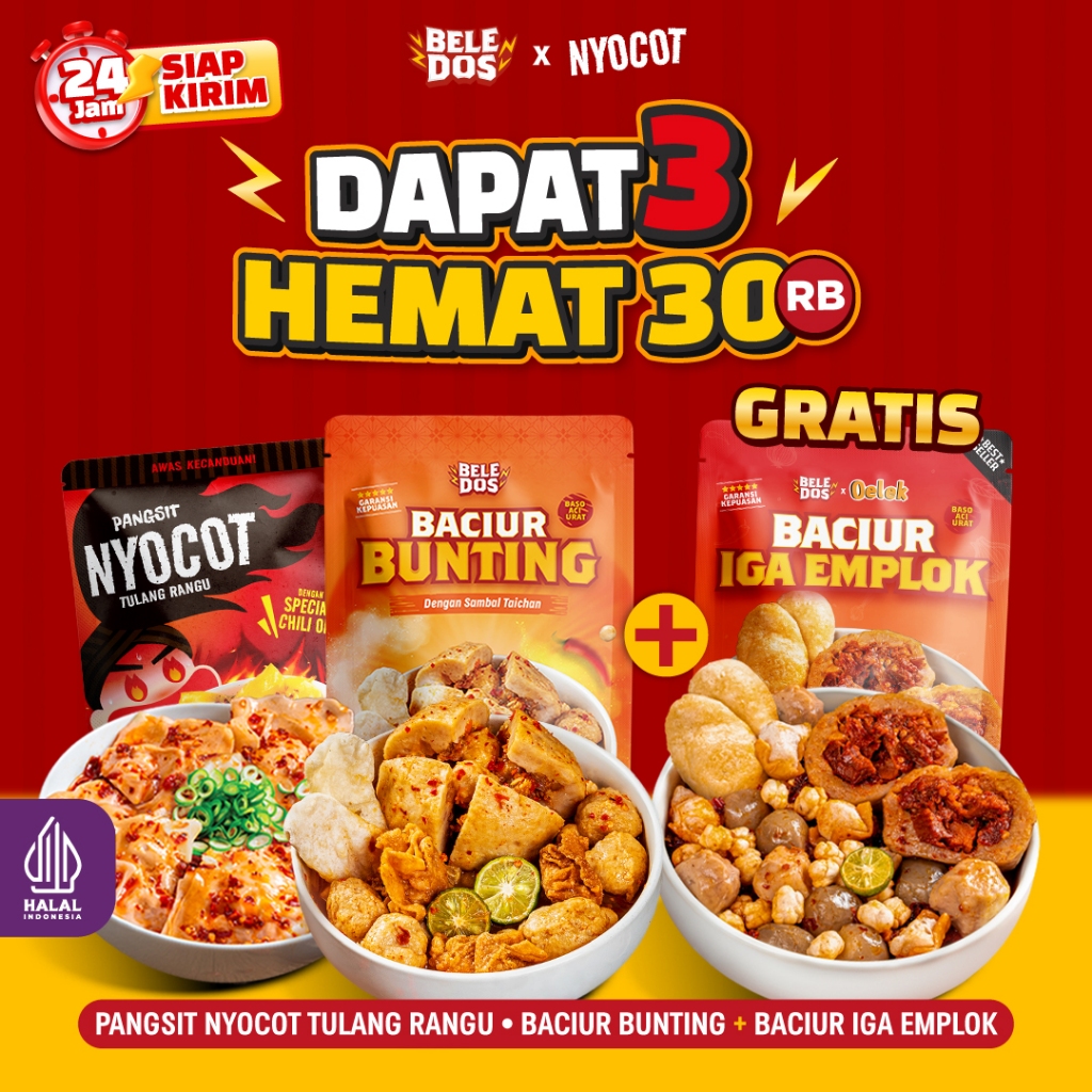 

[Beli 2 Dapat Baso Iga Emplok] Paket Duo Baso Aci Urat Favorit Free Baso Iga Emplok / Bosi Baso Aci Sambal Taichan Sambal Pedas