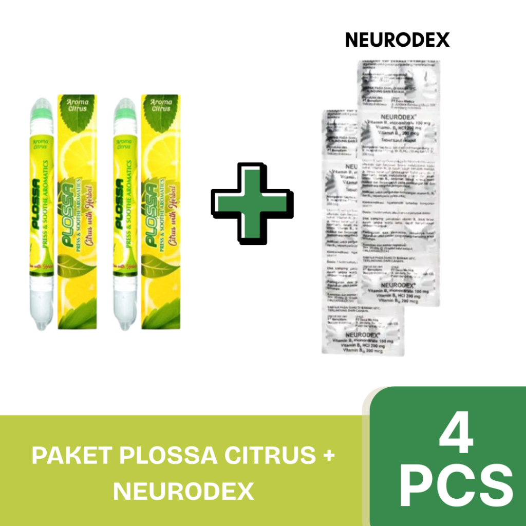 [BUNDLE PLOSSA X NEURODEX] 2 Tube Plossa Citrus Kuning + 2 Strip Neurodex Vitamin B Kompleks Pereda 