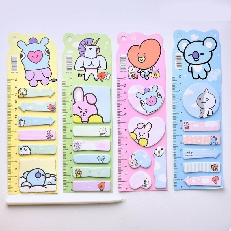

##Penggaris BT21 Stick Note / Penggaris karakter BT21