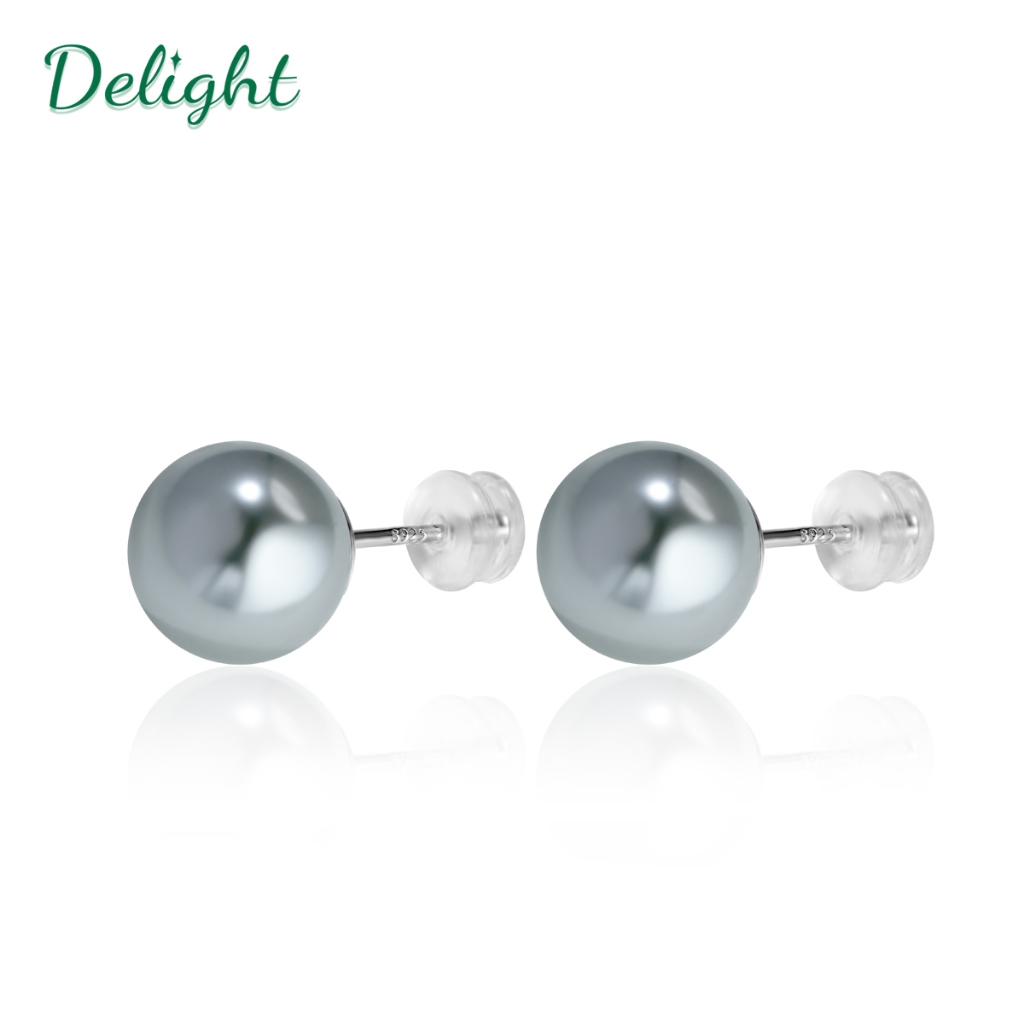 Delight Anting Mutiara Hitam 925Anting mutiara 8mmanting-anting mutiara aksesoris fashion
